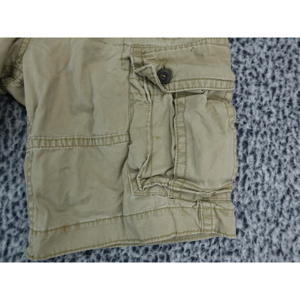 Old Navy Mens Cargo Shorts Khaki‎ Tan Cotton Twill Multi Pocket Size 32W